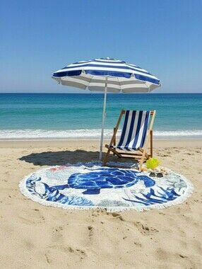 Sea Turtle Round Fringed Beach Towel or Blanket